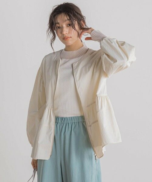 Droite lautreamont / ドロワットロートレアモン テーラードジャケット | P/Nヴィンテージリズペプラムブルゾン≪手洗い可能≫ | 詳細1