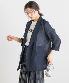 Droite lautreamont / ドロワットロートレアモン テーラードジャケット | シアー麻調合繊ジャケット≪手洗い可能≫