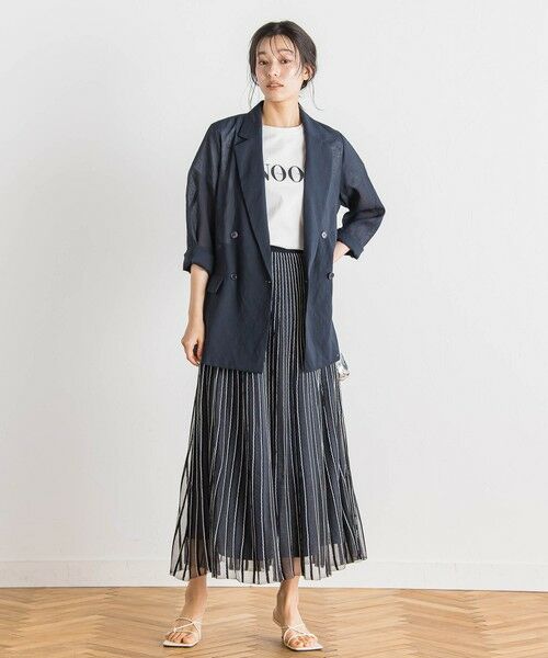 Droite lautreamont / ドロワットロートレアモン テーラードジャケット | シアー麻調合繊ジャケット≪手洗い可能≫ | 詳細1