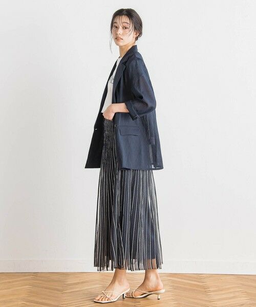 Droite lautreamont / ドロワットロートレアモン テーラードジャケット | シアー麻調合繊ジャケット≪手洗い可能≫ | 詳細2