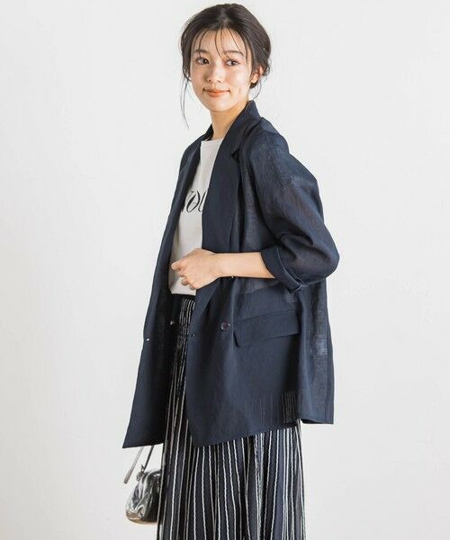 Droite lautreamont / ドロワットロートレアモン テーラードジャケット | シアー麻調合繊ジャケット≪手洗い可能≫ | 詳細5