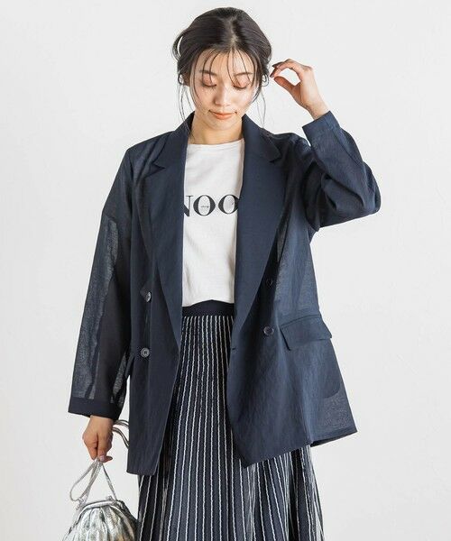 Droite lautreamont / ドロワットロートレアモン テーラードジャケット | シアー麻調合繊ジャケット≪手洗い可能≫ | 詳細7