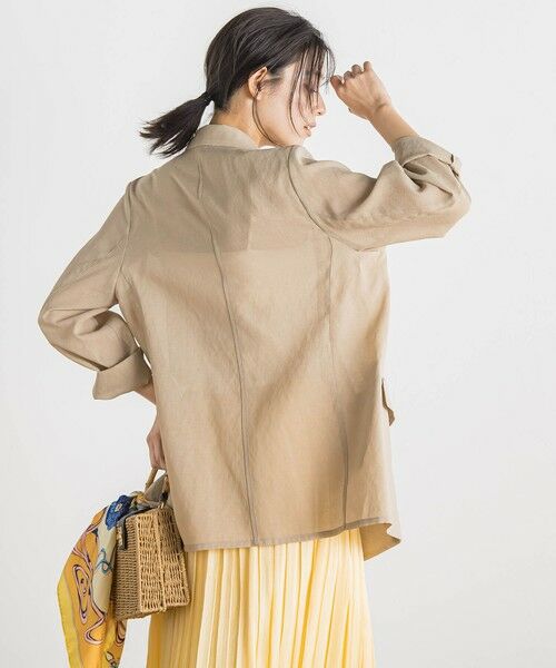 Droite lautreamont / ドロワットロートレアモン テーラードジャケット | シアー麻調合繊ジャケット≪手洗い可能≫ | 詳細13