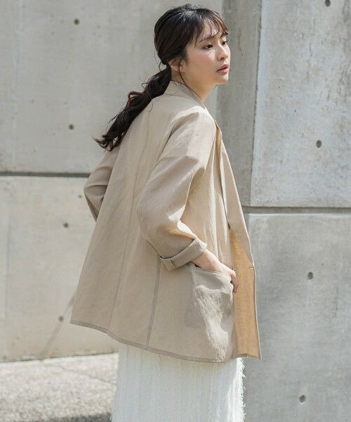 Droite lautreamont / ドロワットロートレアモン テーラードジャケット | シアー麻調合繊ジャケット≪手洗い可能≫ | 詳細23