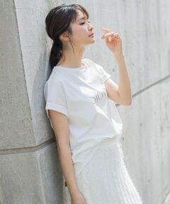 Droite lautreamont / ドロワットロートレアモン カットソー | ドライタッチコットンロゴTシャツ≪洗濯機で洗える≫