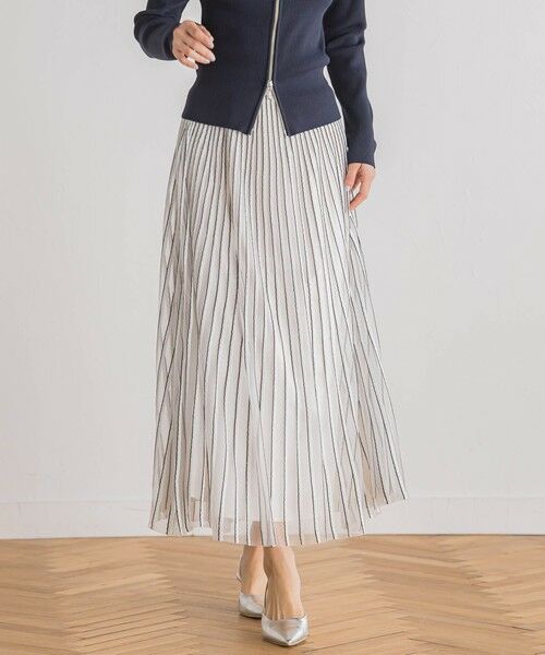 Droite lautreamont / ドロワットロートレアモン ミニ・ひざ丈スカート | シアーストライプスカート≪手洗い可能≫ | 詳細1