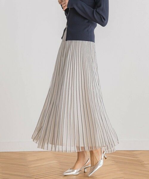 Droite lautreamont / ドロワットロートレアモン ミニ・ひざ丈スカート | シアーストライプスカート≪手洗い可能≫ | 詳細2