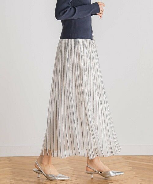 Droite lautreamont / ドロワットロートレアモン ミニ・ひざ丈スカート | シアーストライプスカート≪手洗い可能≫ | 詳細4