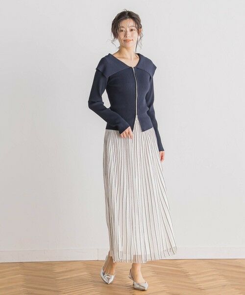 Droite lautreamont / ドロワットロートレアモン ミニ・ひざ丈スカート | シアーストライプスカート≪手洗い可能≫ | 詳細5