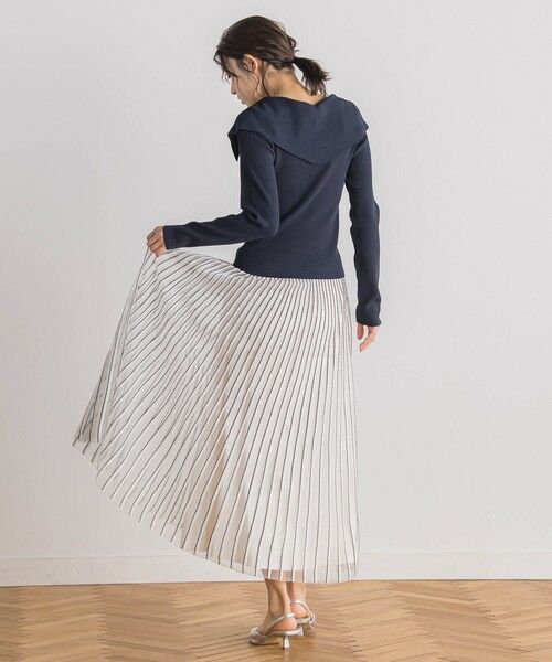 Droite lautreamont / ドロワットロートレアモン ミニ・ひざ丈スカート | シアーストライプスカート≪手洗い可能≫ | 詳細7