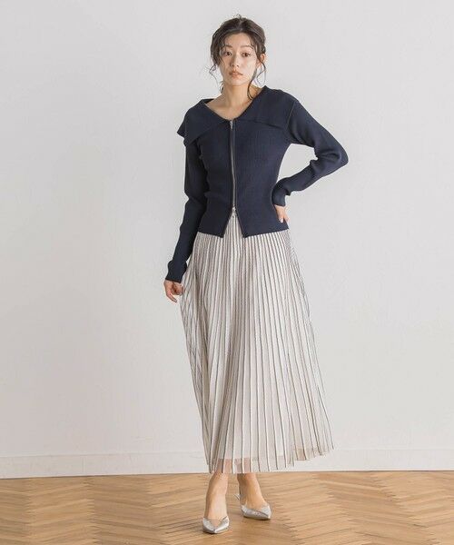 Droite lautreamont / ドロワットロートレアモン ミニ・ひざ丈スカート | シアーストライプスカート≪手洗い可能≫ | 詳細8