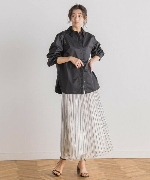 Droite lautreamont / ドロワットロートレアモン ミニ・ひざ丈スカート | シアーストライプスカート≪手洗い可能≫ | 詳細9