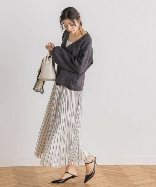 Droite lautreamont / ドロワットロートレアモン ミニ・ひざ丈スカート | シアーストライプスカート≪手洗い可能≫ | 詳細13