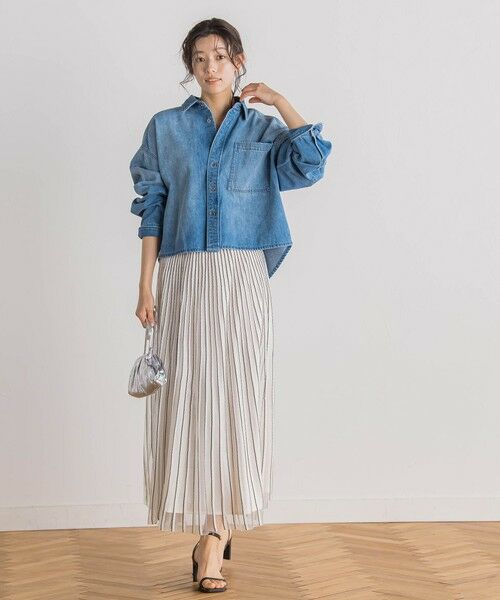 Droite lautreamont / ドロワットロートレアモン ミニ・ひざ丈スカート | シアーストライプスカート≪手洗い可能≫ | 詳細18