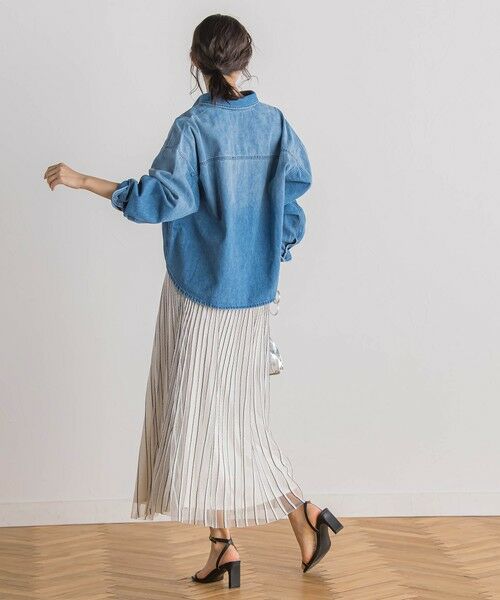 Droite lautreamont / ドロワットロートレアモン ミニ・ひざ丈スカート | シアーストライプスカート≪手洗い可能≫ | 詳細19