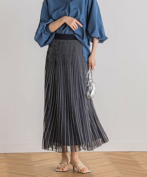 Droite lautreamont / ドロワットロートレアモン ミニ・ひざ丈スカート | シアーストライプスカート≪手洗い可能≫ | 詳細23