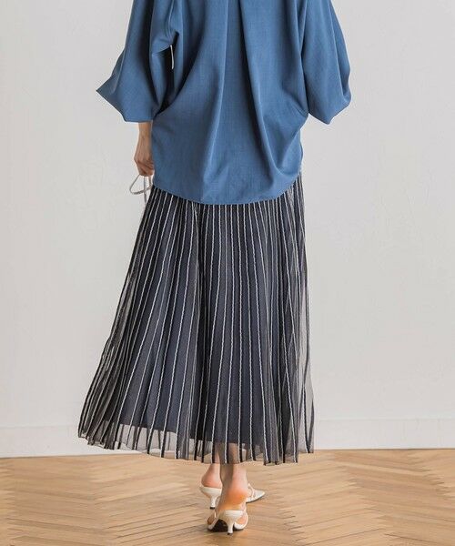 Droite lautreamont / ドロワットロートレアモン ミニ・ひざ丈スカート | シアーストライプスカート≪手洗い可能≫ | 詳細25