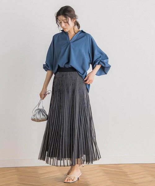 Droite lautreamont / ドロワットロートレアモン ミニ・ひざ丈スカート | シアーストライプスカート≪手洗い可能≫ | 詳細27