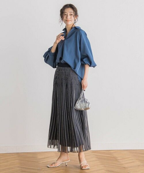 Droite lautreamont / ドロワットロートレアモン ミニ・ひざ丈スカート | シアーストライプスカート≪手洗い可能≫ | 詳細30