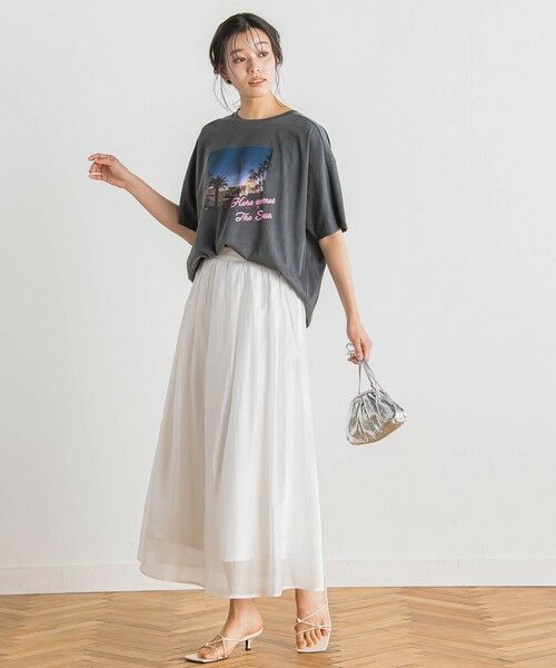 Droite lautreamont / ドロワットロートレアモン ミニ・ひざ丈スカート | シアークロスフレアスカート≪手洗い可能≫ | 詳細9