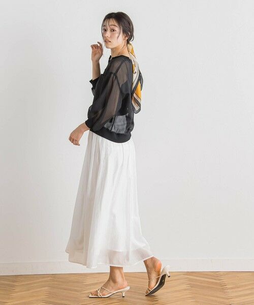 Droite lautreamont / ドロワットロートレアモン ミニ・ひざ丈スカート | シアークロスフレアスカート≪手洗い可能≫ | 詳細2