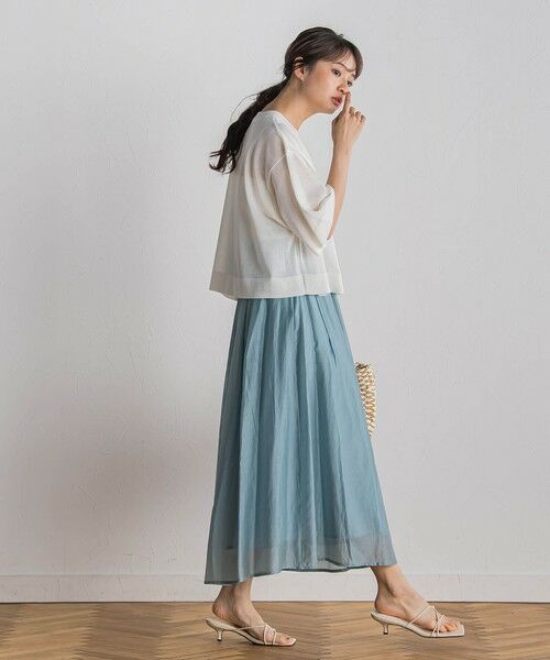 Droite lautreamont / ドロワットロートレアモン ミニ・ひざ丈スカート | シアークロスフレアスカート≪手洗い可能≫ | 詳細16