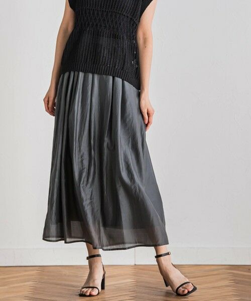 Droite lautreamont / ドロワットロートレアモン ミニ・ひざ丈スカート | シアークロスフレアスカート≪手洗い可能≫ | 詳細24