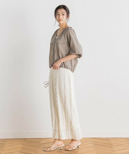 Droite lautreamont / ドロワットロートレアモン ミニ・ひざ丈スカート | フリンジニットスカート | 詳細1