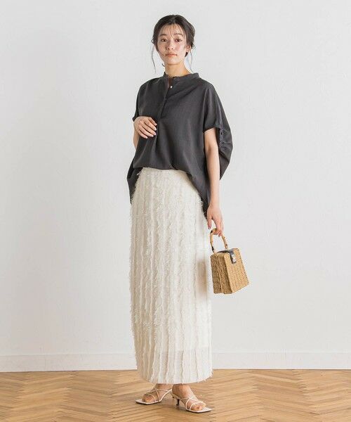 Droite lautreamont / ドロワットロートレアモン ミニ・ひざ丈スカート | フリンジニットスカート | 詳細12