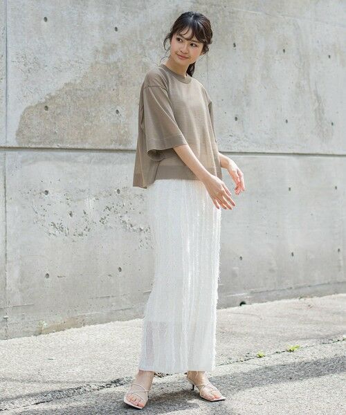 Droite lautreamont / ドロワットロートレアモン ミニ・ひざ丈スカート | フリンジニットスカート | 詳細22