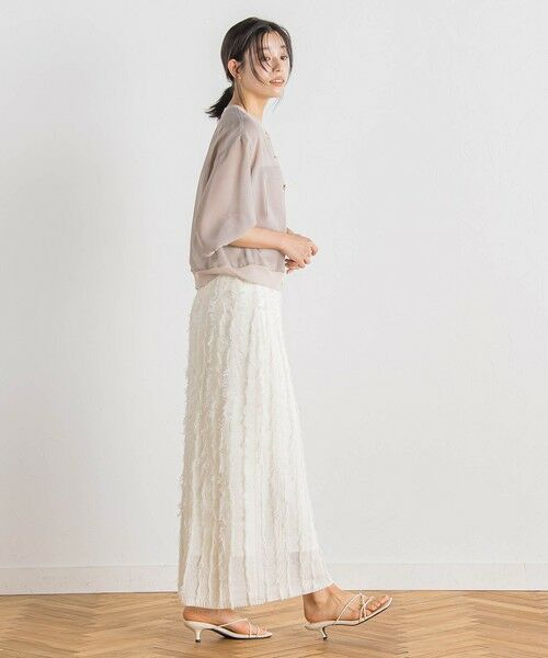 Droite lautreamont / ドロワットロートレアモン ミニ・ひざ丈スカート | フリンジニットスカート | 詳細9