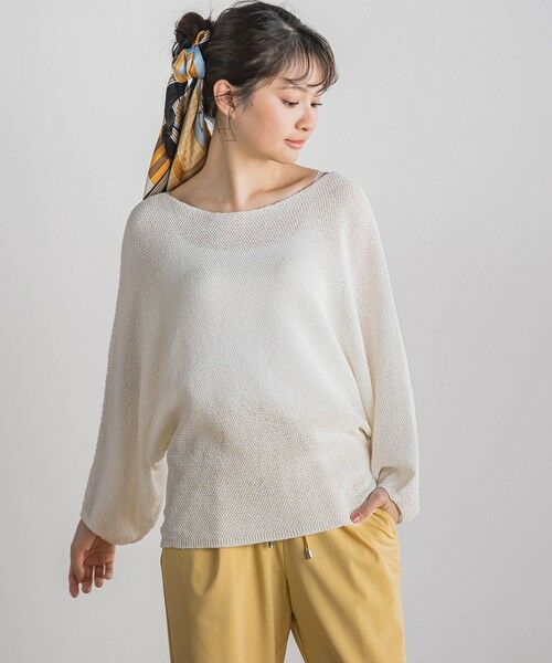 Droite lautreamont/ドロワットロートレアモン ペーパーヤーンドルマンプルオーバー≪手洗い可能≫ オフホワイト M Droite lautreamont/ドロワットロートレアモン ペーパーヤーンドルマンプルオーバー≪手洗い可能≫ オフホワイト M