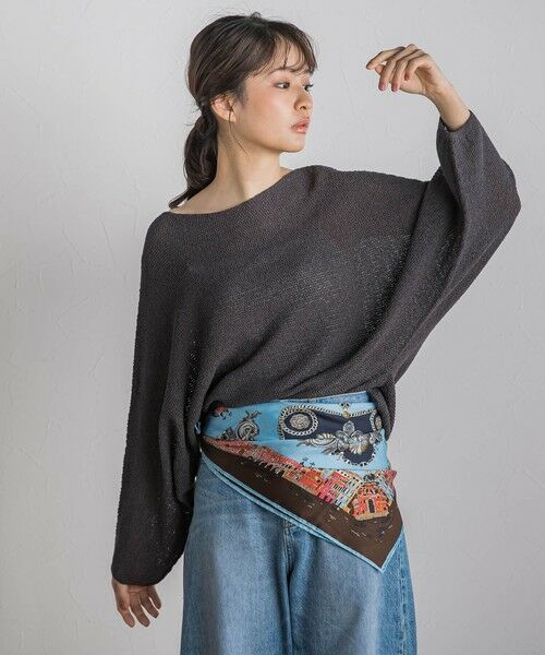 Droite lautreamont/ドロワットロートレアモン ペーパーヤーンドルマンプルオーバー≪手洗い可能≫ チャコールグレー M Droite lautreamont/ドロワットロートレアモン ペーパーヤーンドルマンプルオーバー≪手洗い可能≫ チャコールグレー M