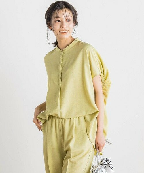 Droite lautreamont/ドロワットロートレアモン タンブラーブッチャーブラウス≪手洗い可能≫ イエロー M Droite lautreamont/ドロワットロートレアモン タンブラーブッチャーブラウス≪手洗い可能≫ イエロー M