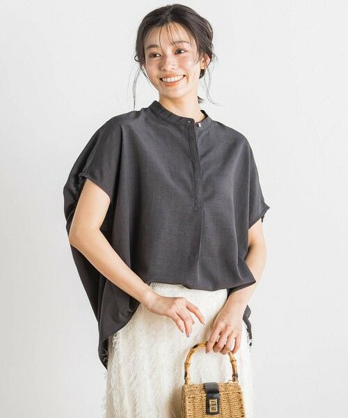 Droite lautreamont/ドロワットロートレアモン タンブラーブッチャーブラウス≪手洗い可能≫ チャコールグレー M Droite lautreamont/ドロワットロートレアモン タンブラーブッチャーブラウス≪手洗い可能≫ チャコールグレー M