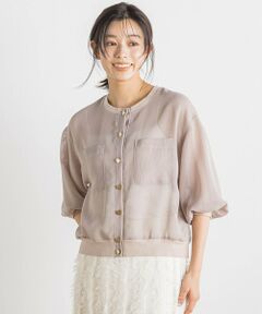 超新品【Droite lautreamont】ボレロ　麻調ニットカーディガン Droite lautreamontのカーディガンの商品一覧|レディース
