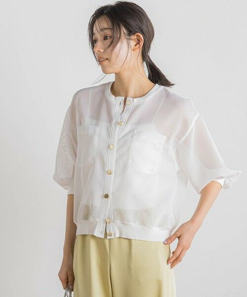 Droite lautreamont / ドロワットロートレアモン カーディガン・ボレロ | 変わり織メッシュカーディガン≪手洗い可能≫ | 詳細6