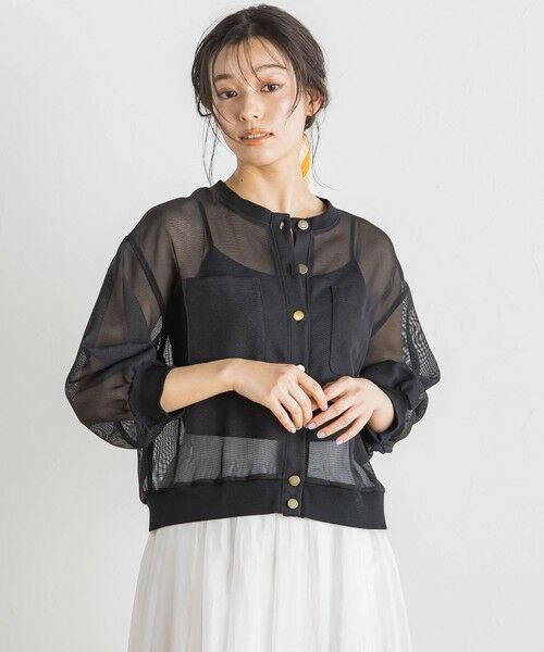 Droite lautreamont / ドロワットロートレアモン カーディガン・ボレロ | 変わり織メッシュカーディガン≪手洗い可能≫ | 詳細12