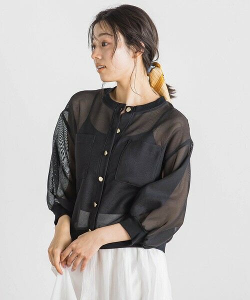 Droite lautreamont / ドロワットロートレアモン カーディガン・ボレロ | 変わり織メッシュカーディガン≪手洗い可能≫ | 詳細14