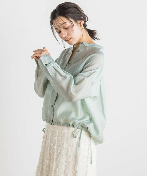 Droite lautreamont/ドロワットロートレアモン セミシアードロストブラウス≪手洗い可能≫ グリーン M Droite lautreamont/ドロワットロートレアモン セミシアードロストブラウス≪手洗い可能≫ グリーン M