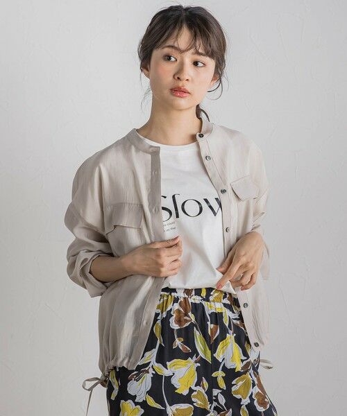 Droite lautreamont/ドロワットロートレアモン セミシアードロストブラウス≪手洗い可能≫ ベージュ M Droite lautreamont/ドロワットロートレアモン セミシアードロストブラウス≪手洗い可能≫ ベージュ M