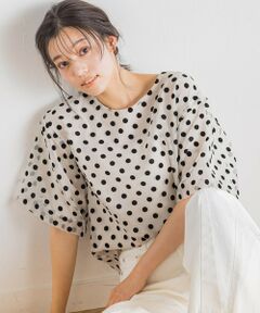 Droite lautreamont / ドロワットロートレアモン シャツ・ブラウス | フロッキードットブラウス≪手洗い可能≫