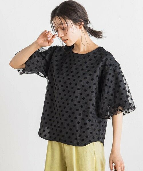 Droite lautreamont / ドロワットロートレアモン シャツ・ブラウス | フロッキードットブラウス≪手洗い可能≫ | 詳細5