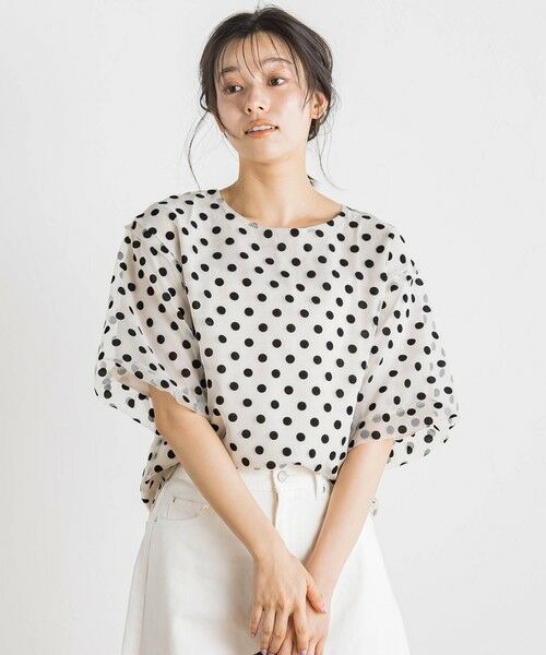 Droite lautreamont / ドロワットロートレアモン シャツ・ブラウス | フロッキードットブラウス≪手洗い可能≫ | 詳細12