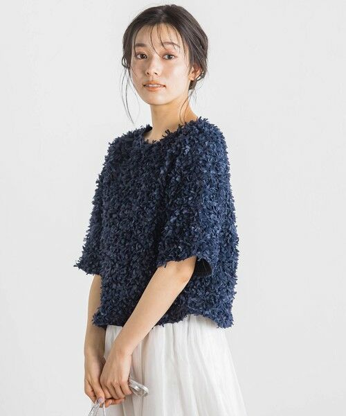 Droite lautreamont/ドロワットロートレアモン ショウセンモールインレーブラウス ネイビー M Droite lautreamont/ドロワットロートレアモン ショウセンモールインレーブラウス ネイビー M