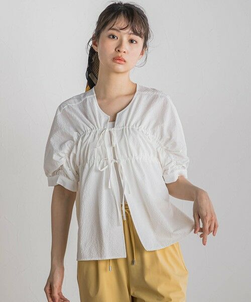 Droite lautreamont/ドロワットロートレアモン 【WEB限定】カラミタンブラーリボンブラウス≪手洗い可能≫ オフホワイト M Droite lautreamont/ドロワットロートレアモン 【WEB限定】カラミタンブラーリボンブラウス≪手洗い可能≫ オフホワイト M