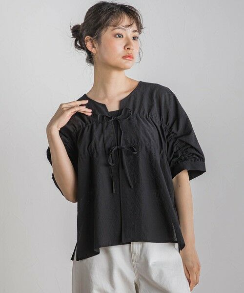 Droite lautreamont/ドロワットロートレアモン 【WEB限定】カラミタンブラーリボンブラウス≪手洗い可能≫ ブラック M Droite lautreamont/ドロワットロートレアモン 【WEB限定】カラミタンブラーリボンブラウス≪手洗い可能≫ ブラック M