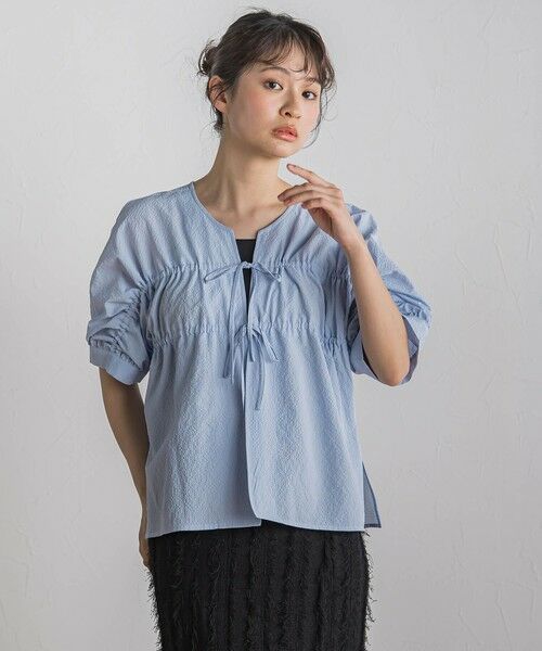 Droite lautreamont/ドロワットロートレアモン 【WEB限定】カラミタンブラーリボンブラウス≪手洗い可能≫ ライトブルー M Droite lautreamont/ドロワットロートレアモン 【WEB限定】カラミタンブラーリボンブラウス≪手洗い可能≫ ライトブルー M