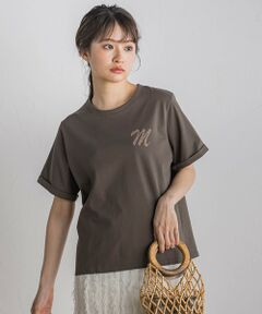 Droite lautreamont / ドロワットロートレアモン カットソー | ロゴブローチ風Tシャツ≪手洗い可能≫