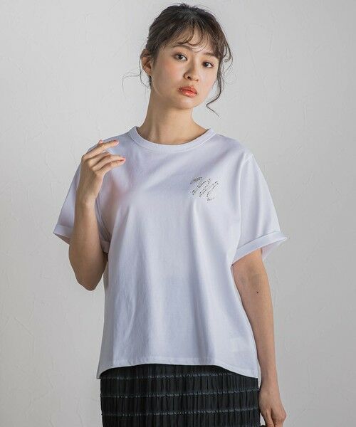 Droite lautreamont / ドロワットロートレアモン カットソー | ロゴブローチ風Tシャツ≪手洗い可能≫ | 詳細9